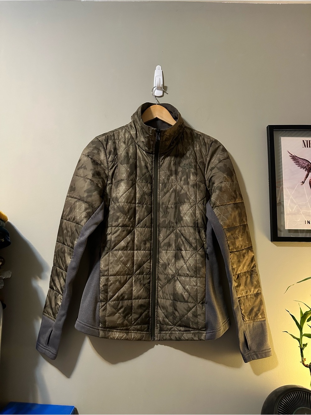 The North Face Women's Quilted Jacket in Olive Camo